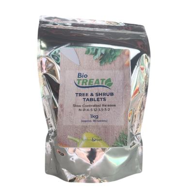 BIOTREAT TREE & SHRUB TABLETS - Slow release NPKS fertiliser tablets for trees, shrubs, hedges, ornamentals and natives