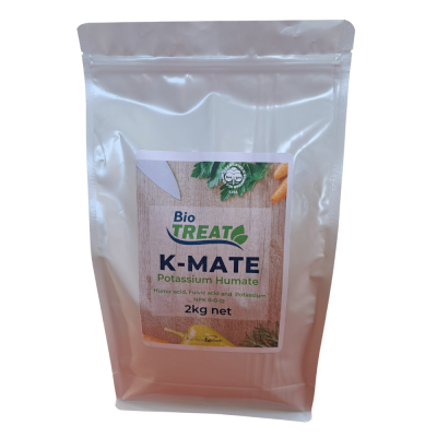BIOTREAT K-MATE - POTASSIUM HUMATE (HUMIC ACID), FULVIC ACID, POTASSIUM - SOIL CONDITIONER