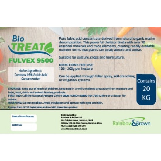 Fulvex 9500 – 95% Pure Fulvic Acid Fertility Booster | Rainbow & Brown